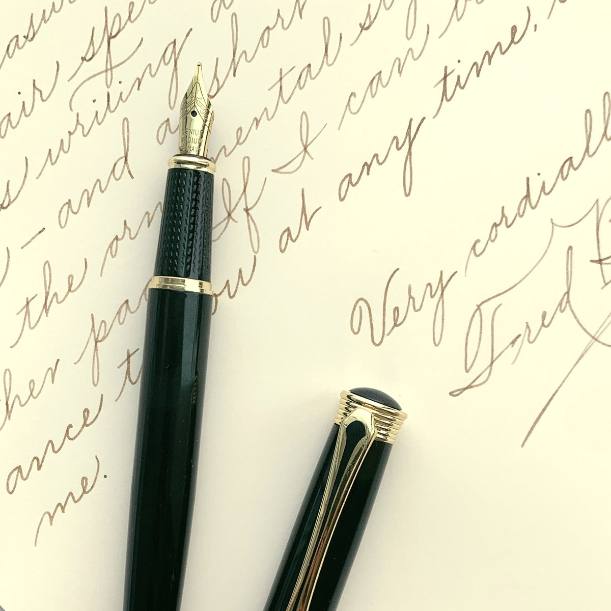 Cursive Calligraphy Fountain Pen Writing Spencerian Script