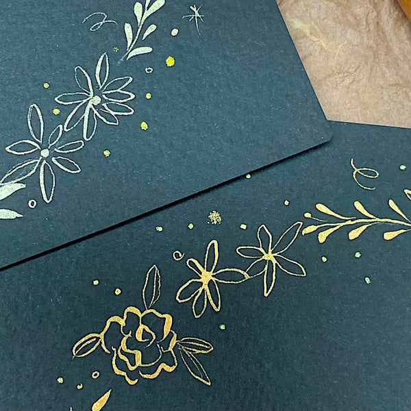 Floral Card Design (dip pen)