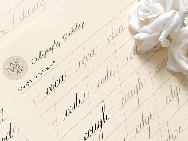 CONNECTED WORDS Calligraphy Copysheets - PRINTED