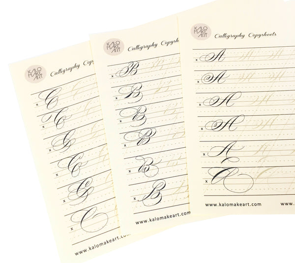 FLOURISH CAPITAL Calligraphy Copysheets - PRINTED + DEMOS