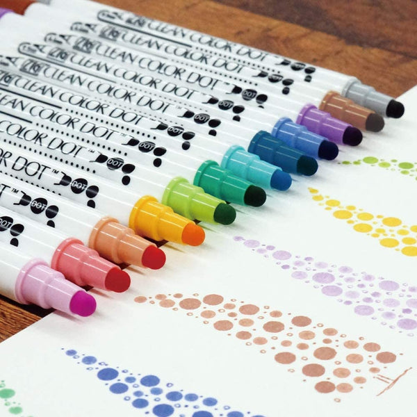 Kuretake Zig Clean Color Dot Brush Set (4 / 12 Colours)