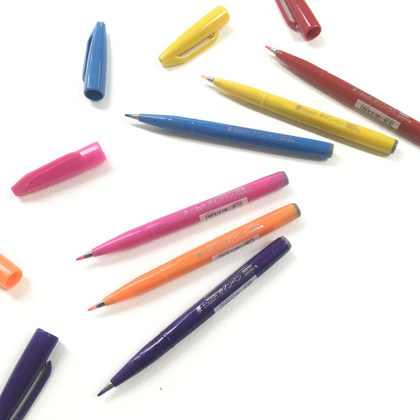 NEW COLOUR - Pentel Touch Sign Pen Brush Set (12 / 24 Colours)