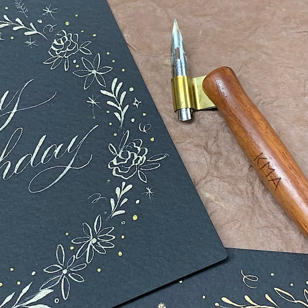 Floral Card Design (dip pen)