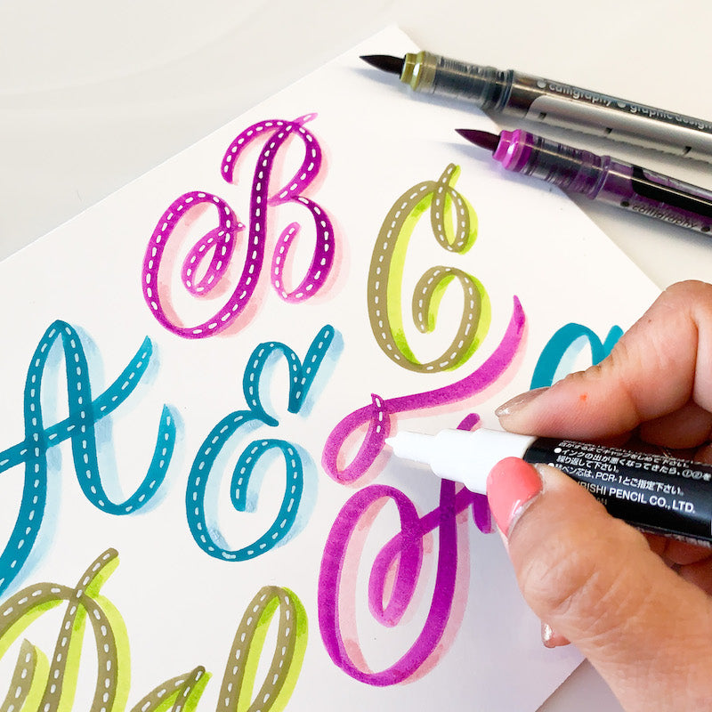 Pop On Over Lettering Kalo Make Art | Colour Pop Typography - Introduction to Hand Lettering ...