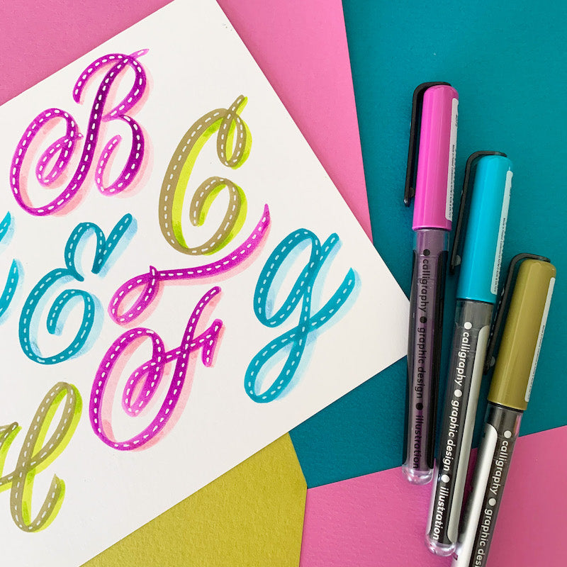 Pop On Over Lettering Kalo Make Art | Colour Pop Typography - Introduction to Hand Lettering ...