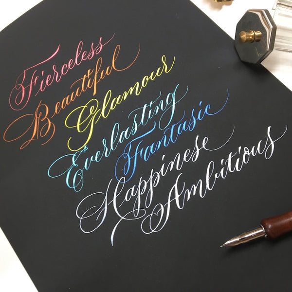 Colour Ink Calligraphy (dip pen)