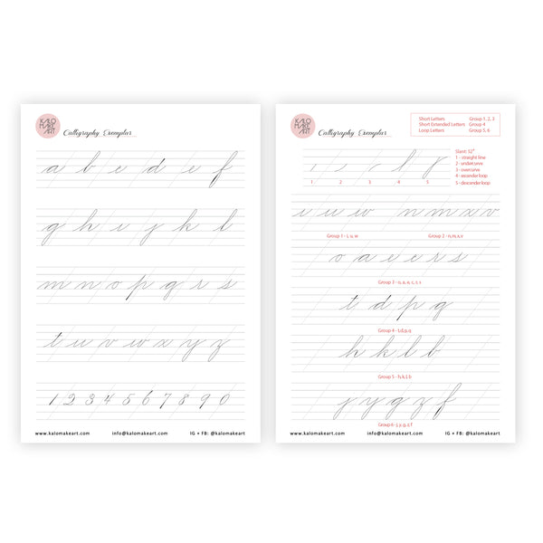 SPENCERIAN LOWERCASE Calligraphy Copysheets - DIGITAL