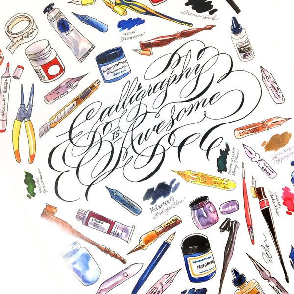 Calligraphy Is Awesome - Art Print by Schin Loong