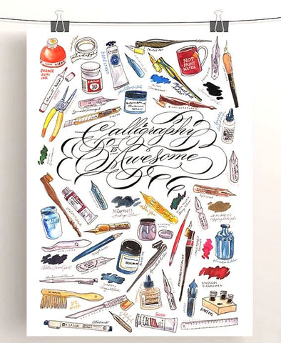 Calligraphy Is Awesome - Art Print by Schin Loong