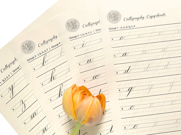 CLASSIC LOWERCASE Calligraphy Copysheets - PRINTED