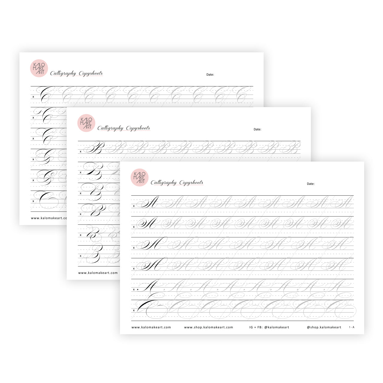 FLOURISH CAPITAL Calligraphy Copysheets - DIGITAL + DEMO