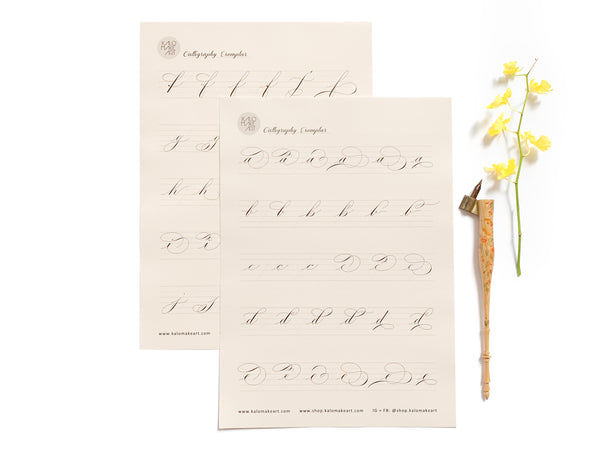 FLOURISH LOWERCASE Calligraphy Copysheets - PRINTED
