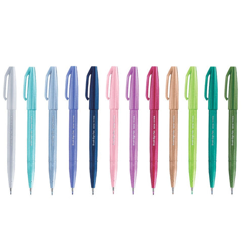 NEW COLOUR - Pentel Touch Sign Pen Brush Set (12 / 24 Colours)